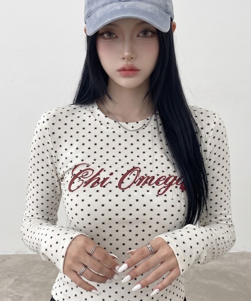 non-hedge(ノンヘッジ)の「スタードットロゴロンT(Tシャツ/カットソー・レディース・ネイビー/オフホワイト・FREE)」の9枚目の写真