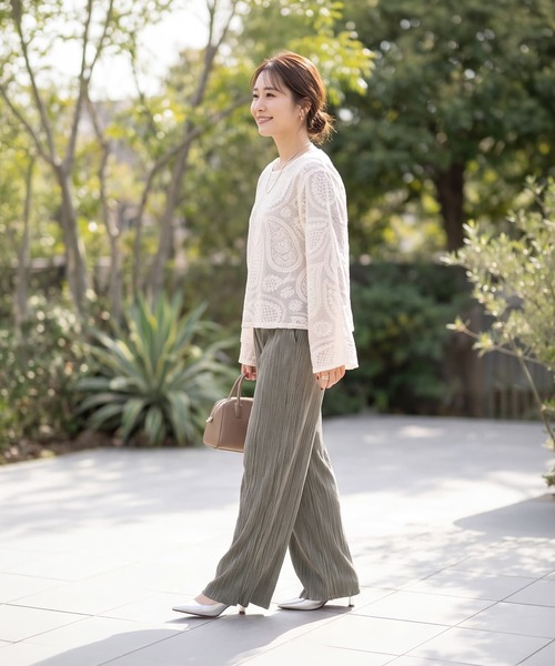 STYLE DELI(スタイルデリ)の「ベロアプリーツイージーワイドパンツ(その他パンツ・レディース・ブラック/グレー/グリーン系その他・FREE)」の21枚目の写真