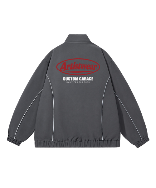 ARTISTWEAR（アーティストウェア）の「カスタムガレージパイピングウィンドブレイク（ナイロンジャケット・レディース・ブラック/グレー・SMALL/MEDIUM/LARGE/X-LARGE/XX-LARGE）」の14枚目の写真
