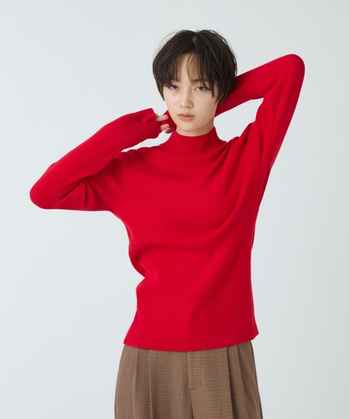 abahouse mavie(アバハウスマヴィ)の「リブタートルネックニット(ニット/セーター・レディース・サックスブルー/オフホワイト/ブラック/グレー/レッド・フリー)」の13枚目の写真