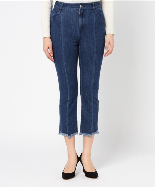 WEGO（ウィゴー）の「DISPARK/ランダムカットフレアデニムパンツ（デニムパンツ・レディース・インディゴブルー・LARGE/MEDIUM）」の4枚目の写真