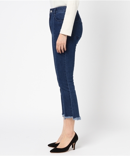 WEGO（ウィゴー）の「DISPARK/ランダムカットフレアデニムパンツ（デニムパンツ・レディース・インディゴブルー・LARGE/MEDIUM）」の5枚目の写真