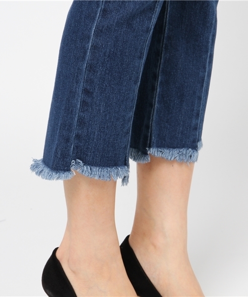 WEGO（ウィゴー）の「DISPARK/ランダムカットフレアデニムパンツ（デニムパンツ・レディース・インディゴブルー・LARGE/MEDIUM）」の10枚目の写真