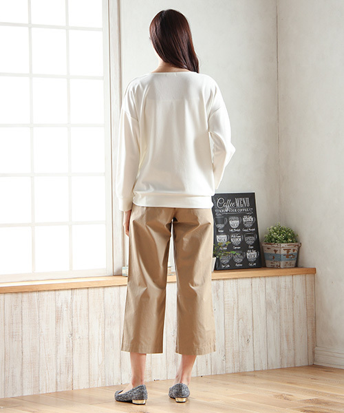 Honeys（ハニーズ）の「チノワイドパンツアンクル丈（チノパンツ・レディース・キャメル/ライトベージュ/ネイビー/ブラック/カーキ/オレンジ/ブラウン/ベージュ・S/LL/L/M）」の22枚目の写真