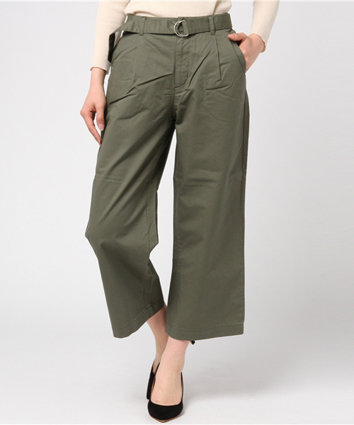 Honeys（ハニーズ）の「チノワイドパンツアンクル丈（チノパンツ・レディース・キャメル/ライトベージュ/ネイビー/ブラック/カーキ/オレンジ/ブラウン/ベージュ・S/LL/L/M）」の6枚目の写真