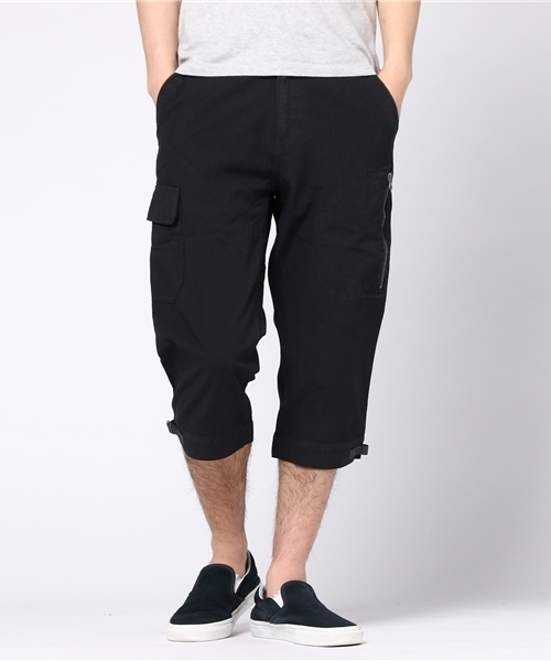 AVIREX（アヴィレックス）の「【直営店限定】avirex/ アヴィレックス / CORDURA MIX TAPE ADJUST CROPPED PANTS/ コーデュラ　ミックス　テープ　アジャスト　クロップドパンツ（カーゴパンツ・メンズ・オレンジ/ホワイト/オリーブ/チャコール・X-LARGE/LARGE/XX-LARGE/MEDIUM）」の3枚目の写真
