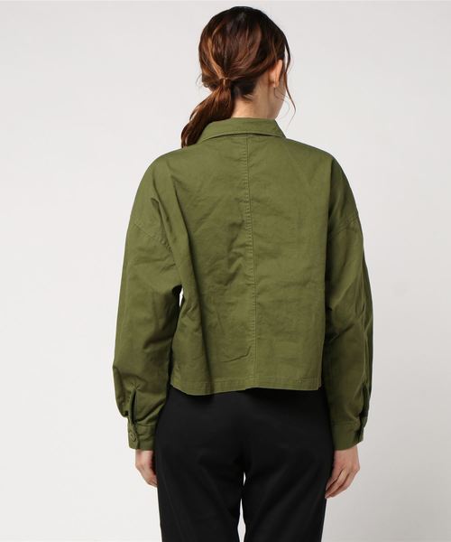 VENCEEXCHANGE（ヴァンスエクスチェンジ）の「ツイルオープンカラーシャツ                  （シャツ/ブラウス・レディース・ライトカーキ/その他31・MEDIUM）」の4枚目の写真