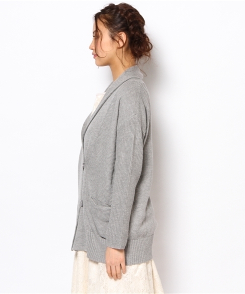 Jewel Changes（ジュエルチェンジズ）の「JOC TCL/C Wマエ ショール カーディガン / ダブルボタン（カーディガン/ボレロ・レディース・グレー/ナチュラル・フリー）」の4枚目の写真