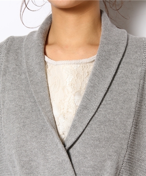 Jewel Changes（ジュエルチェンジズ）の「JOC TCL/C Wマエ ショール カーディガン / ダブルボタン（カーディガン/ボレロ・レディース・グレー/ナチュラル・フリー）」の7枚目の写真
