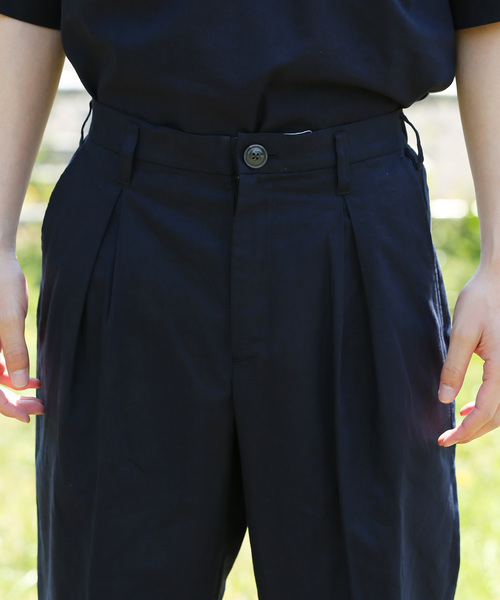 JUNRED（ジュンレッド）の「綿麻インボックスワイドアンクルパンツ（その他パンツ・メンズ・ベージュ/ネイビー・L/M/S）」の4枚目の写真