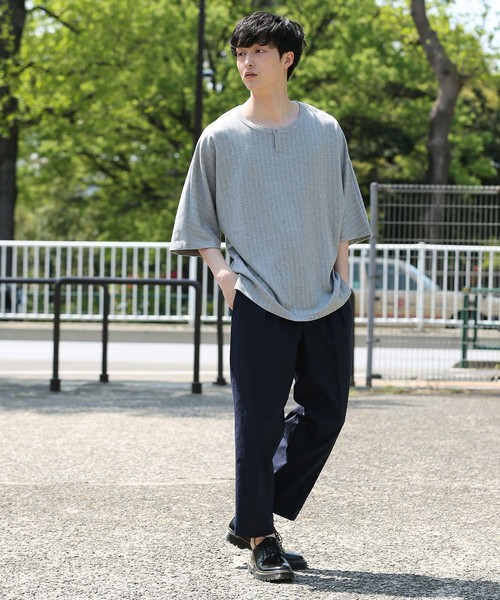 JUNRED（ジュンレッド）の「綿麻インボックスワイドアンクルパンツ（その他パンツ・メンズ・ベージュ/ネイビー・L/M/S）」の8枚目の写真