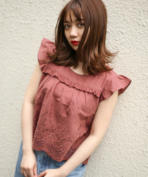 apres jour | コットン刺繍フリルブラウス【ZOZOTOWN限定アイテム】(シャツ/ブラウス)
