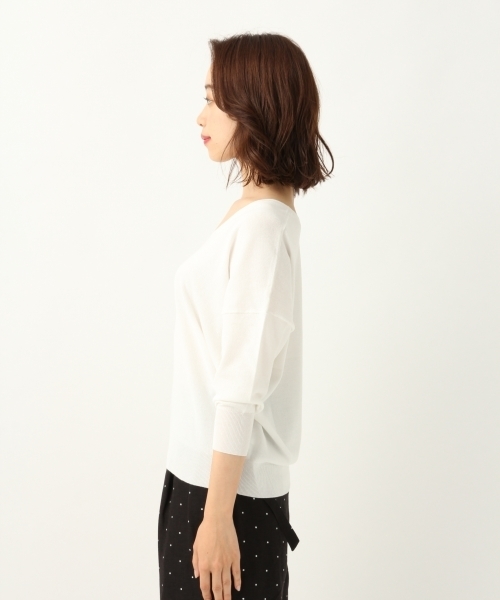 A part by（アパートバイ）の「洗濯機で洗えるUVカットニット/12GACEガーターVニット6S 798624（ニット/セーター・レディース・ホワイト/ライトグリーン/ネイビー/ライトパープル・FREE）」の10枚目の写真