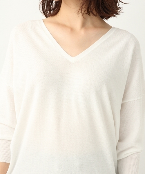 A part by（アパートバイ）の「洗濯機で洗えるUVカットニット/12GACEガーターVニット6S 798624（ニット/セーター・レディース・ホワイト/ライトグリーン/ネイビー/ライトパープル・FREE）」の12枚目の写真