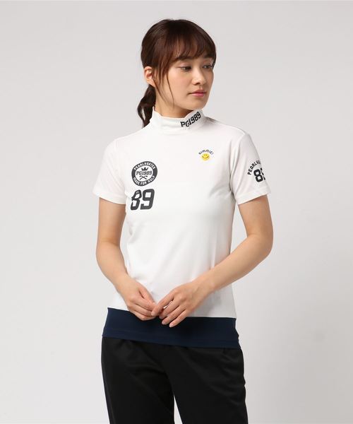 パーリーゲイツ ソルディフェンダー　半袖　ハイネック　モックネック　ホワイト 5 パーリーゲイツ ソルディフェンダー 半袖 ハイネック モック