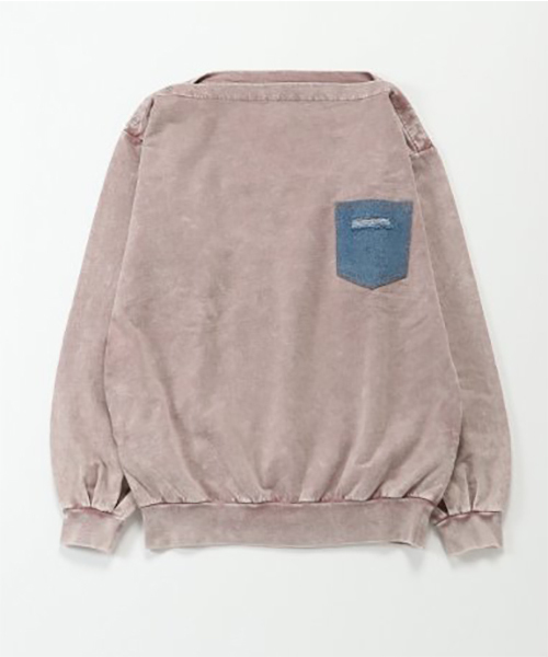 VENCEEXCHANGE(ヴァンスエクスチェンジ)の「ピグメントオフショルプルオーバー(Tシャツ/カットソー・レディース・ネイビー/オフホワイト/ピンク・M)」の3枚目の写真