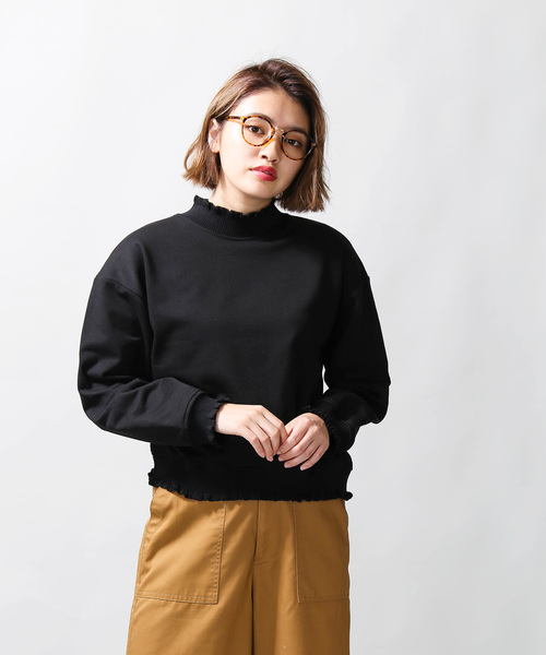 WEGO（ウィゴー）の「WEGO/フリルリブスウェット（スウェット・レディース・ホワイト/ブラック/ブルー/キャメル・FREE）」の10枚目の写真