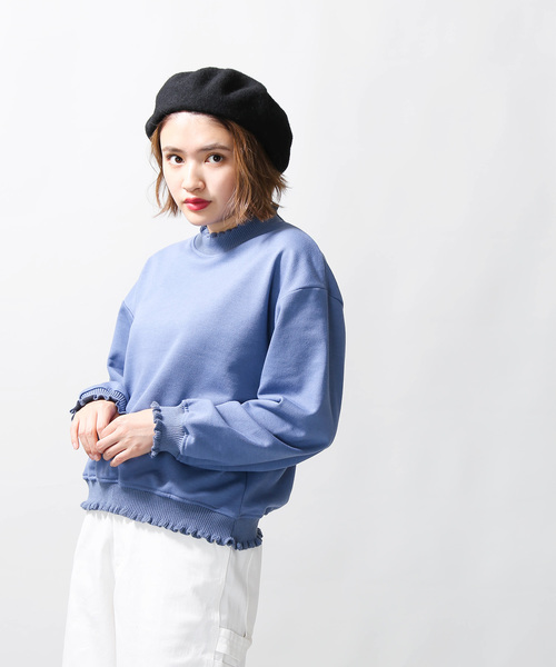 WEGO（ウィゴー）の「WEGO/フリルリブスウェット（スウェット・レディース・ホワイト/ブラック/ブルー/キャメル・FREE）」の11枚目の写真