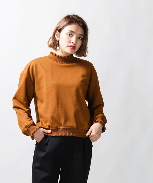 WEGO（ウィゴー）の「WEGO/フリルリブスウェット（スウェット・レディース・ホワイト/ブラック/ブルー/キャメル・FREE）」の14枚目の写真