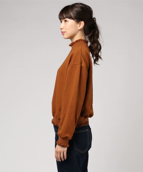 WEGO（ウィゴー）の「WEGO/フリルリブスウェット（スウェット・レディース・ホワイト/ブラック/ブルー/キャメル・FREE）」の5枚目の写真