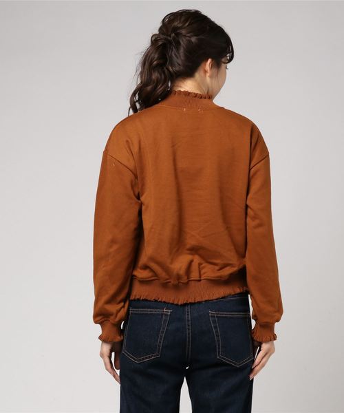 WEGO（ウィゴー）の「WEGO/フリルリブスウェット（スウェット・レディース・ホワイト/ブラック/ブルー/キャメル・FREE）」の6枚目の写真