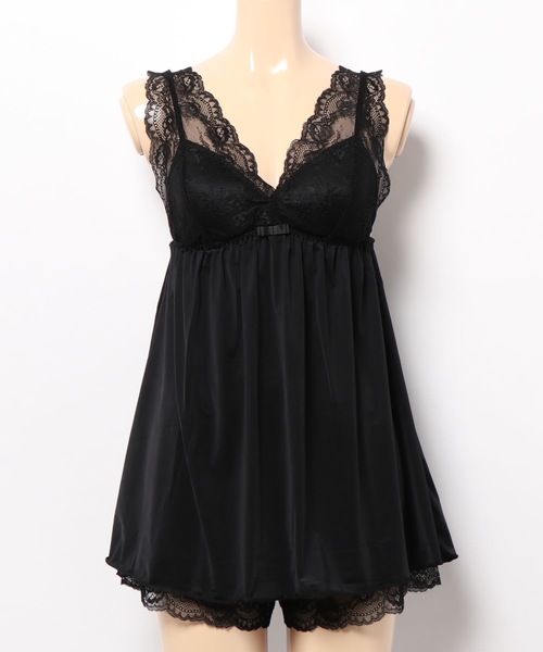 blooming FLORA（ブルーミングフローラ）の「【 フローラルレース 】 パルフェーム キャミソール＆タップパンツセット（ルームウェア/パジャマ・レディース・ネイビー/ラベンダー/フューシャピンク/ライラック/ブラック・MEDIUM/LARGE）」の8枚目の写真