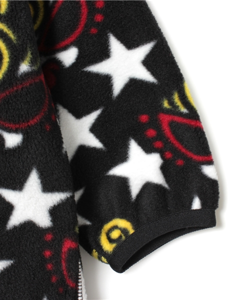 【A】ヒステリックミニ　カバーオール　フリースロンパース HYSTERIC MINI（ヒステリックミニ）の「BABY STAR with MINI