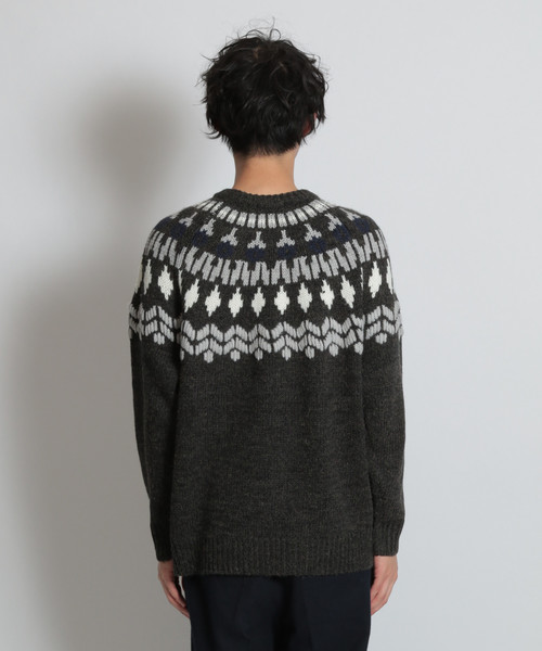 niko and...(ニコアンド)の「刺繍ノルディックプルオーバー(ニット/セーター・メンズ・ベージュ/チャコール・MEDIUM/LARGE)」の7枚目の写真