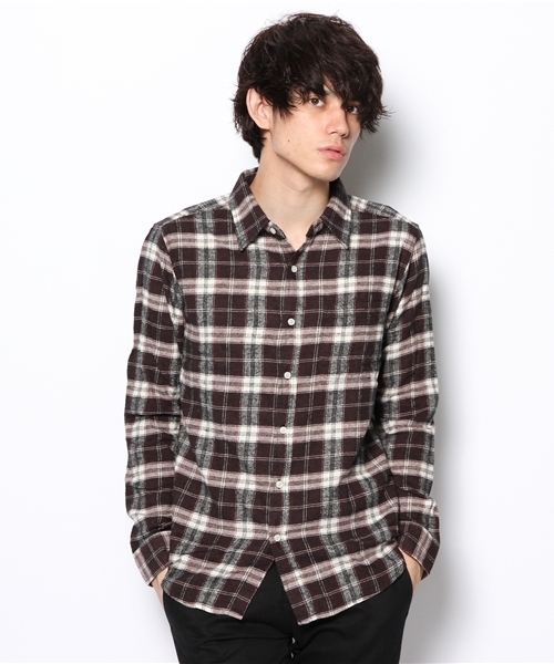 CASPER JOHN(キャスパージョン)の「ネル/チェック ワーク シャツ(シャツ/ブラウス・メンズ・ワイン/ネイビー/ブラウン/レッド/ホワイト・LARGE/MEDIUM)」の1枚目の写真