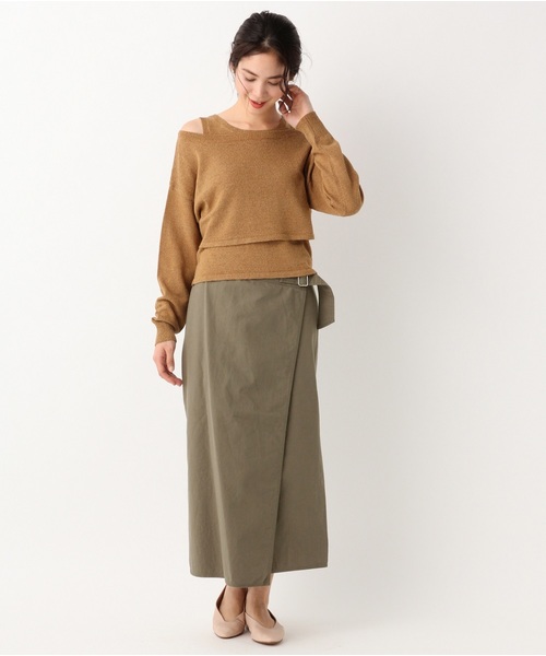 A part by（アパートバイ）の「Cサスツキラップマキシスカート 828879（スカート・レディース・ブラック/ベージュ/カーキ・MEDIUM/LARGE）」の6枚目の写真