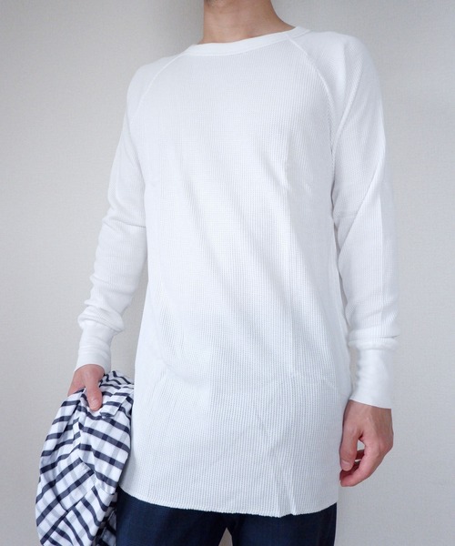FRUIT OF THE LOOM（フルーツオブザルーム）の「FRUIT OF THE LOOM　ワッフルロンT（Tシャツ/カットソー・メンズ・ホワイト/ブラック/ネイビー/グレー・M/L）」の2枚目の写真