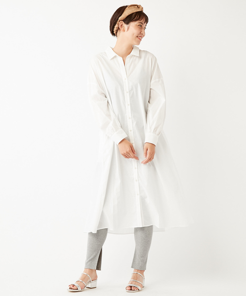 DISCOAT（ディスコート）の「とろみミリタリーシャツワンピース/スプリングコート（シャツワンピース・レディース・オフホワイト/ベージュ/カーキ・FREE）」の10枚目の写真