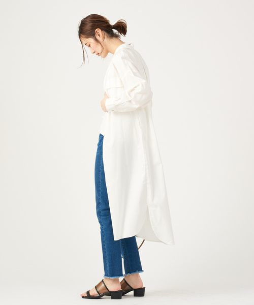 DISCOAT（ディスコート）の「とろみミリタリーシャツワンピース/スプリングコート（シャツワンピース・レディース・オフホワイト/ベージュ/カーキ・FREE）」の14枚目の写真