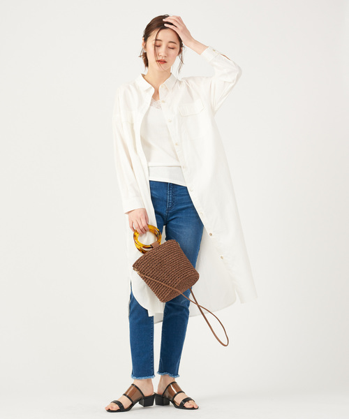 DISCOAT（ディスコート）の「とろみミリタリーシャツワンピース/スプリングコート（シャツワンピース・レディース・オフホワイト/ベージュ/カーキ・FREE）」の17枚目の写真