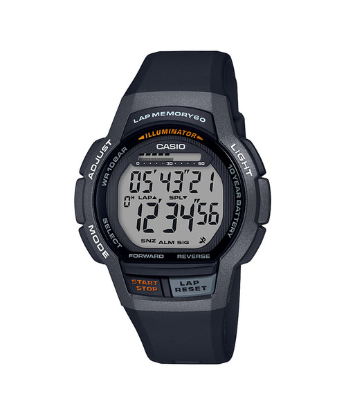 CASIO(カシオ)の「SPORTS GEAR / WS-1000H-1AJF(デジタル腕時計・メンズ・ブラック×グレー・FREE)」の1枚目の写真
