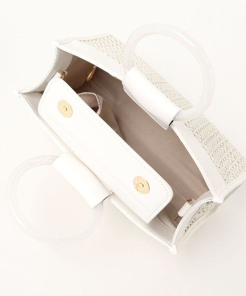 Ray BEAMS（レイビームス）の「Ray BEAMS / メッシュ アクリル ハンドルバッグ（ショルダーバッグ・レディース・ホワイト/クリーム・ONE SIZE）」の17枚目の写真