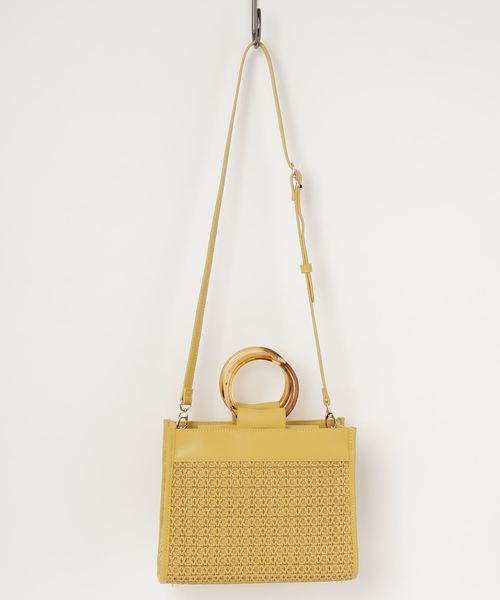 Ray BEAMS（レイビームス）の「Ray BEAMS / メッシュ アクリル ハンドルバッグ（ショルダーバッグ・レディース・ホワイト/クリーム・ONE SIZE）」の7枚目の写真