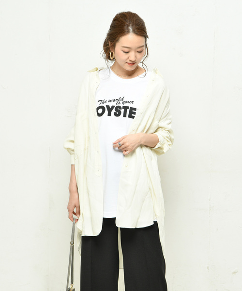 DouDou（ドゥドゥ）の「麻レーヨンBIGシャツ（シャツ/ブラウス・レディース・ブラック/ベージュ/アイボリー・FREE）」の2枚目の写真