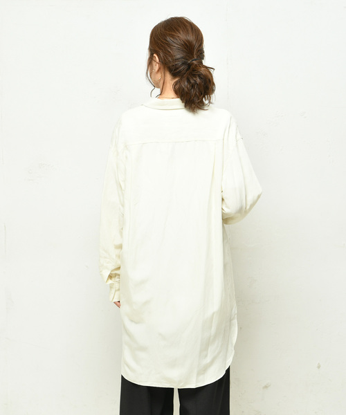 DouDou（ドゥドゥ）の「麻レーヨンBIGシャツ（シャツ/ブラウス・レディース・ブラック/ベージュ/アイボリー・FREE）」の18枚目の写真