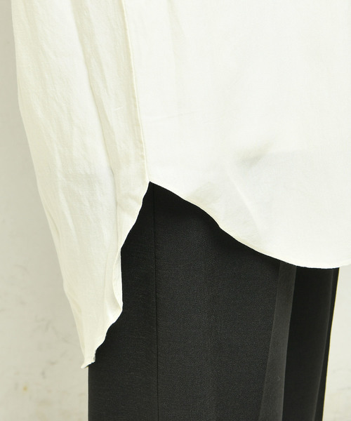 DouDou（ドゥドゥ）の「麻レーヨンBIGシャツ（シャツ/ブラウス・レディース・ブラック/ベージュ/アイボリー・FREE）」の15枚目の写真