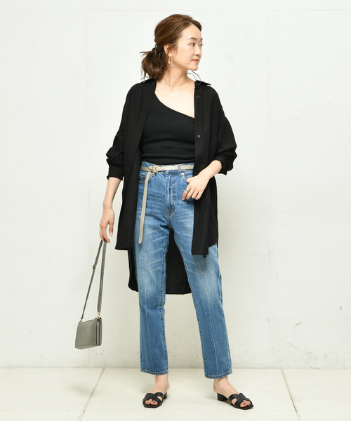 DouDou（ドゥドゥ）の「麻レーヨンBIGシャツ（シャツ/ブラウス・レディース・ブラック/ベージュ/アイボリー・FREE）」の12枚目の写真