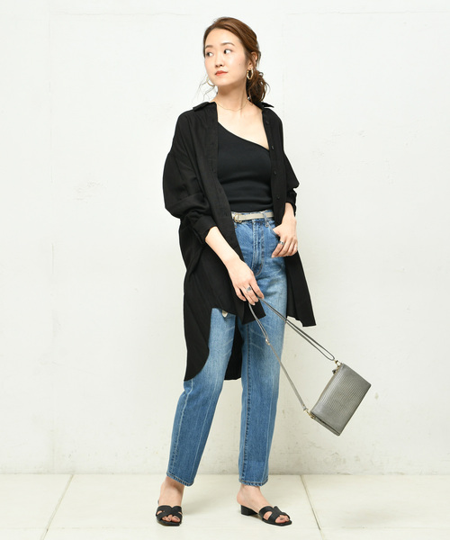 DouDou（ドゥドゥ）の「麻レーヨンBIGシャツ（シャツ/ブラウス・レディース・ブラック/ベージュ/アイボリー・FREE）」の11枚目の写真