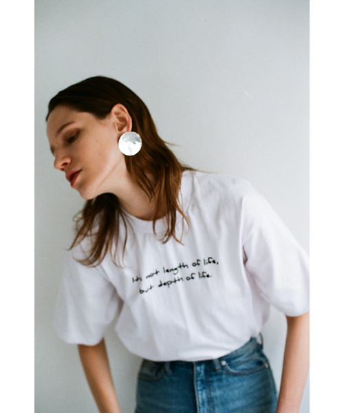 CLANE（クラネ）の「【CLANE】ハンドライティング Tシャツ 16105-1201（Tシャツ/カットソー・レディース・ホワイト/ブラック・FREE）」の2枚目の写真