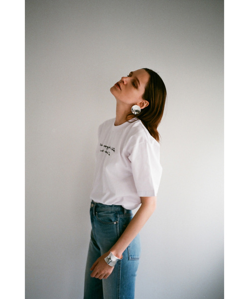 CLANE（クラネ）の「【CLANE】ハンドライティング Tシャツ 16105-1201（Tシャツ/カットソー・レディース・ホワイト/ブラック・FREE）」の5枚目の写真