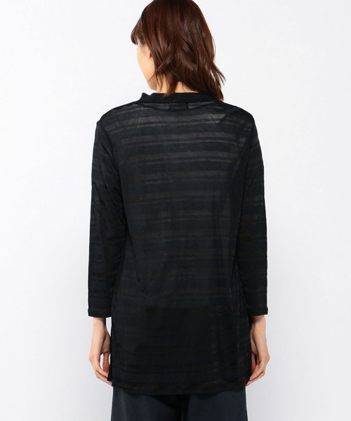 A/C DESIGN BY ALPHA CUBIC（エーシーデザインバイアルファキュービック）の「シャドーボーダーカーディガン（カーディガン/ボレロ・レディース・ライトグレー/ネイビー/オフホワイト/サックスブルー・M size/L size）」の6枚目の写真