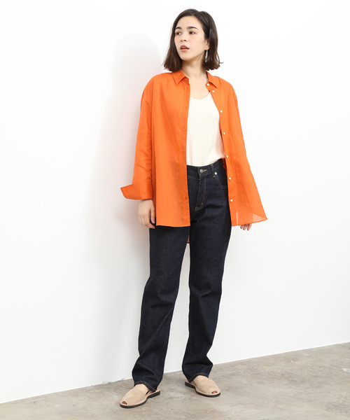 SALON adam et rope'（サロン アダム エ ロペ）の「コットン麻ローンシャツ（シャツ/ブラウス・レディース・ベージュ/オレンジ・FREE）」の12枚目の写真