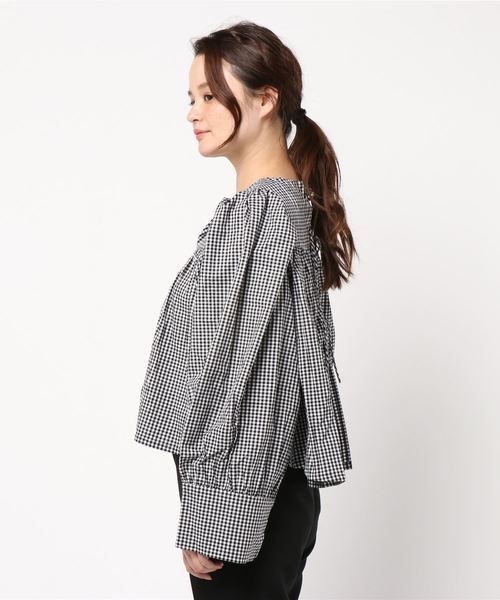 JOURNAL STANDARD(ジャーナルスタンダード)の「【TOIT VOLANT】BABYDOLL OVER SIZE CUFF:ギンガムブラウス(シャツ/ブラウス・レディース・ブラック・MEDIUM)」の11枚目の写真