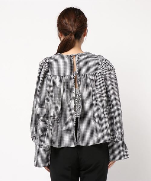 JOURNAL STANDARD(ジャーナルスタンダード)の「【TOIT VOLANT】BABYDOLL OVER SIZE CUFF:ギンガムブラウス(シャツ/ブラウス・レディース・ブラック・MEDIUM)」の6枚目の写真