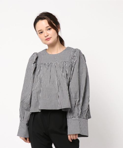 JOURNAL STANDARD(ジャーナルスタンダード)の「【TOIT VOLANT】BABYDOLL OVER SIZE CUFF:ギンガムブラウス(シャツ/ブラウス・レディース・ブラック・MEDIUM)」の13枚目の写真