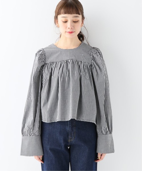 JOURNAL STANDARD(ジャーナルスタンダード)の「【TOIT VOLANT】BABYDOLL OVER SIZE CUFF:ギンガムブラウス(シャツ/ブラウス・レディース・ブラック・MEDIUM)」の4枚目の写真